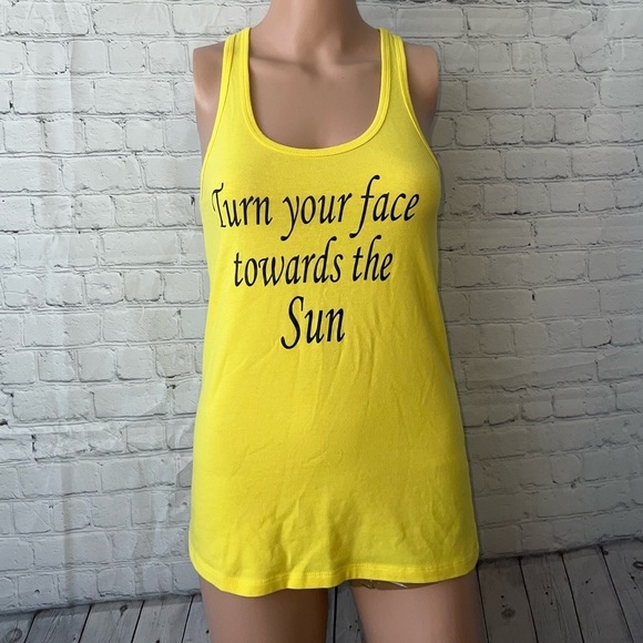 Tops - Turn Your Face to the Sun Yellow tank top size S